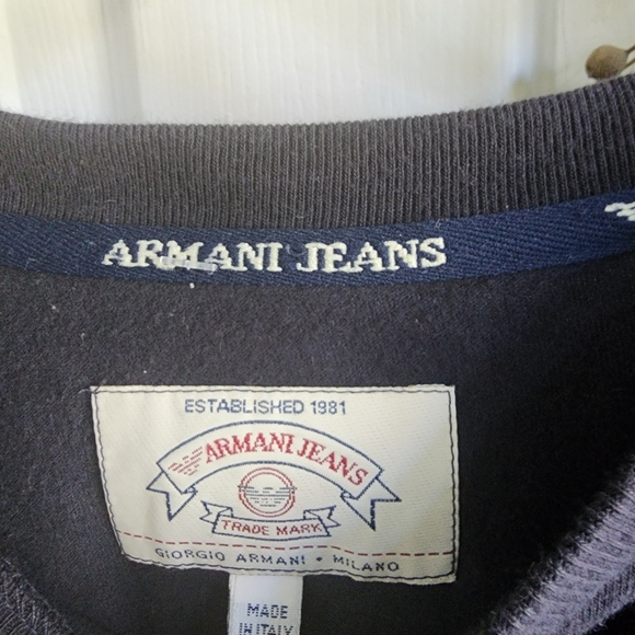 Armani jeans long-sleeve tshirt Black Sz Small - Picture 3 of 7